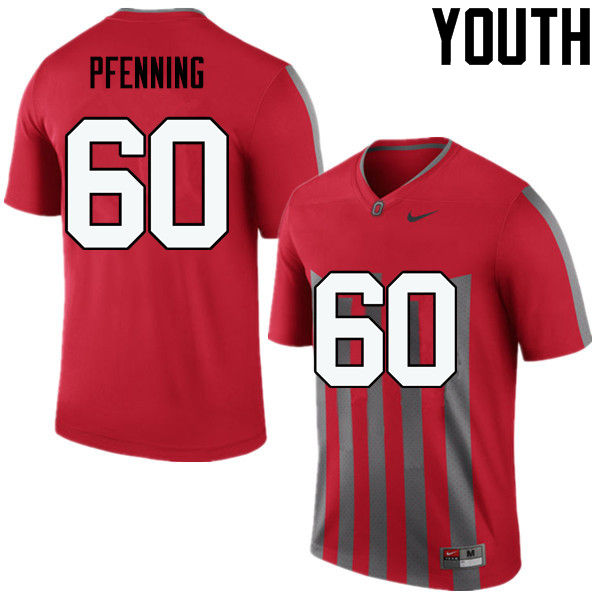 Ohio State Buckeyes Blake Pfenning Youth #60 Throwback Game Stitched College Football Jersey